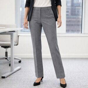Banana Republic Logan Pants Women's 4 Gray Straight Leg Career Office Trousers